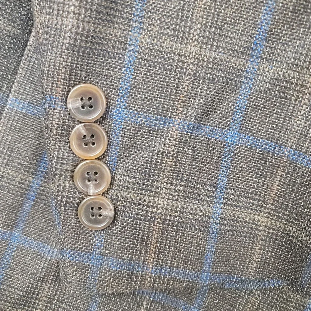 Hart Schaffner Marx Gold Trumpeter Brown Plaid Sport Coat Jacket USA Size 46L
